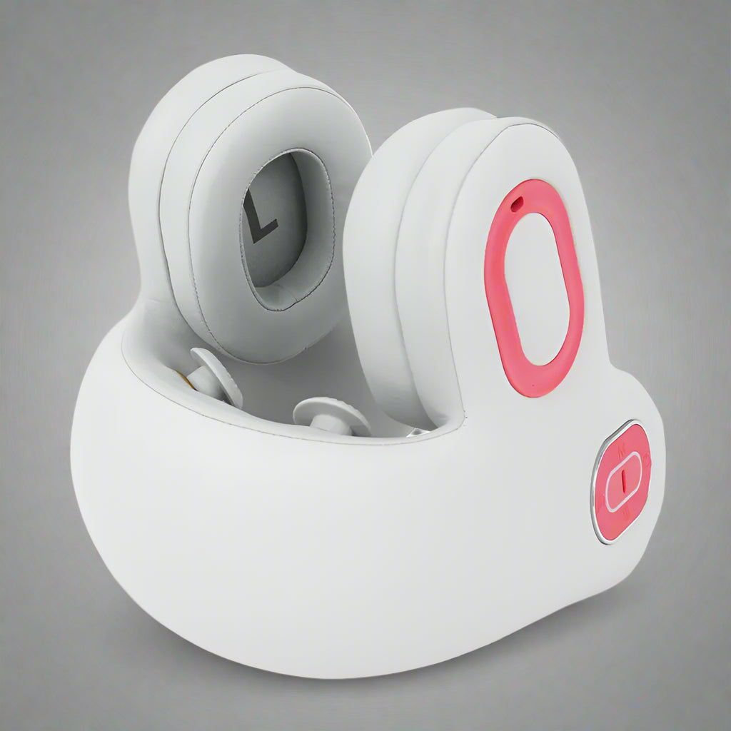 Premium Smart Travel Pillow with Shiatsu Massage Red-Light Hot Compress Bluetooth with Noise Reduction