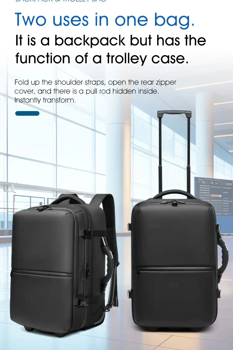 Backpack Trolley for Business: Anti-Theft, Digital Scale, Compression Pump