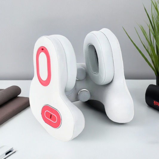 Premium Smart Travel Pillow with Shiatsu Massage Red-Light Hot Compress Bluetooth with Noise Reduction