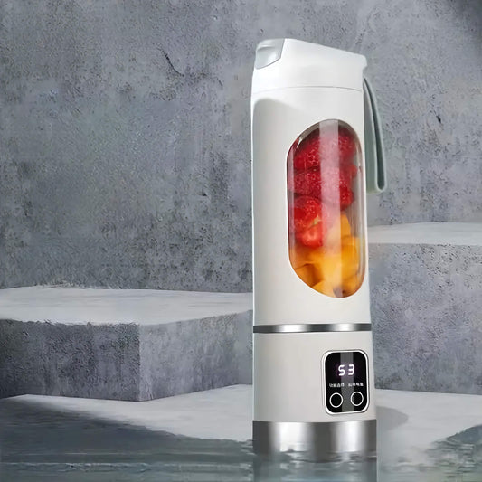 portable blender sitting in water granite background