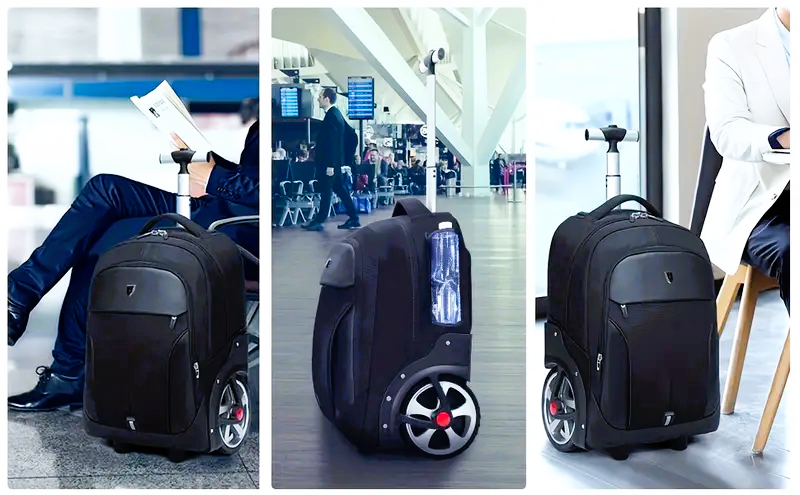 20" Sporty Trolley Backpack Waterproof with Big Wheels